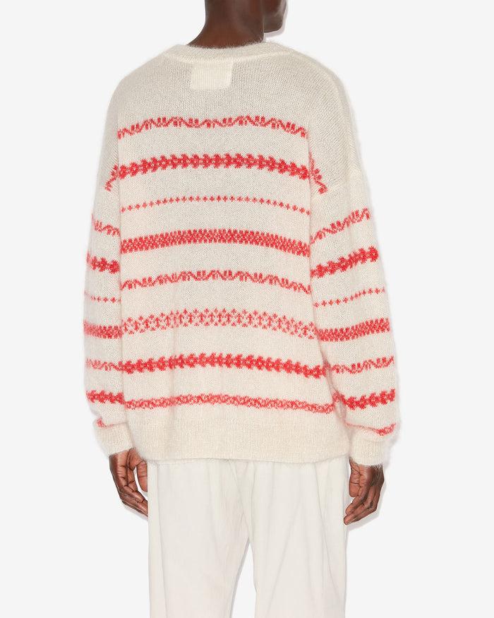 Isabel Marant PULL AMORY Homme écru Et Rouge