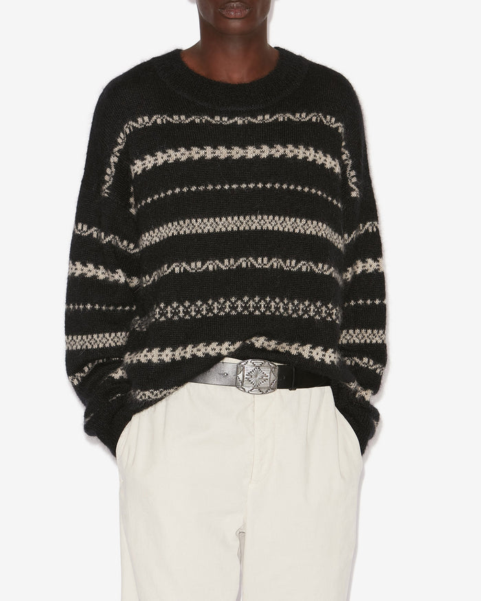 Isabel Marant PULL AMORY Homme Noir-beige