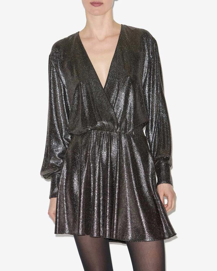 Isabel Marant Robe Alexane Femme Noir Métallique