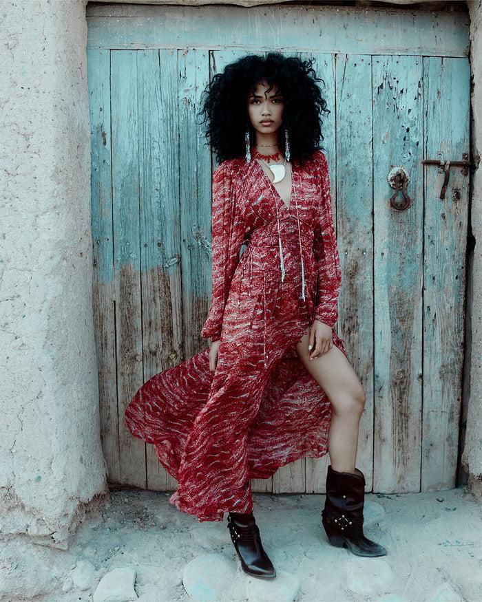 isabel marant ROBE AMARA Femme rouge