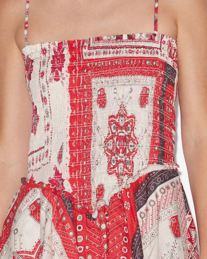 Isabel Marant ROBE ANKA Femme Rouge Et écru