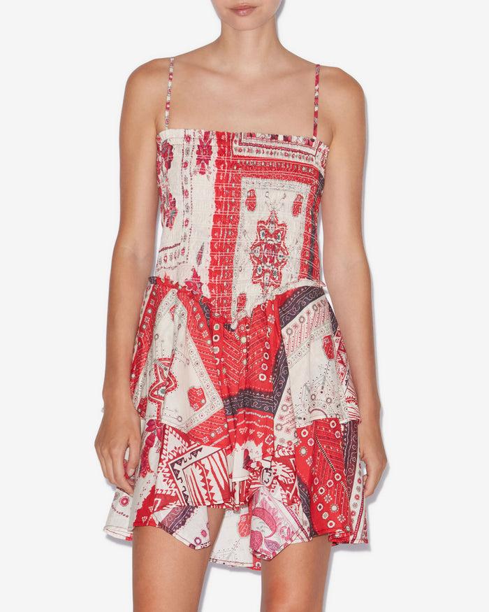 Isabel Marant ROBE ANKA Femme Rouge Et écru