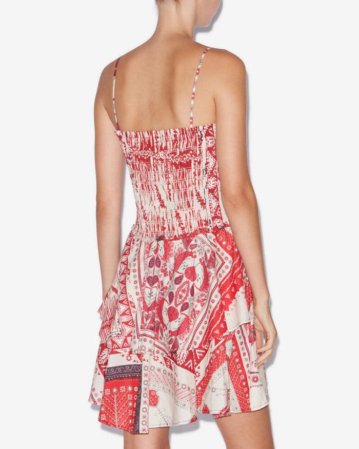 Isabel Marant ROBE ANKA Femme Rouge Et écru