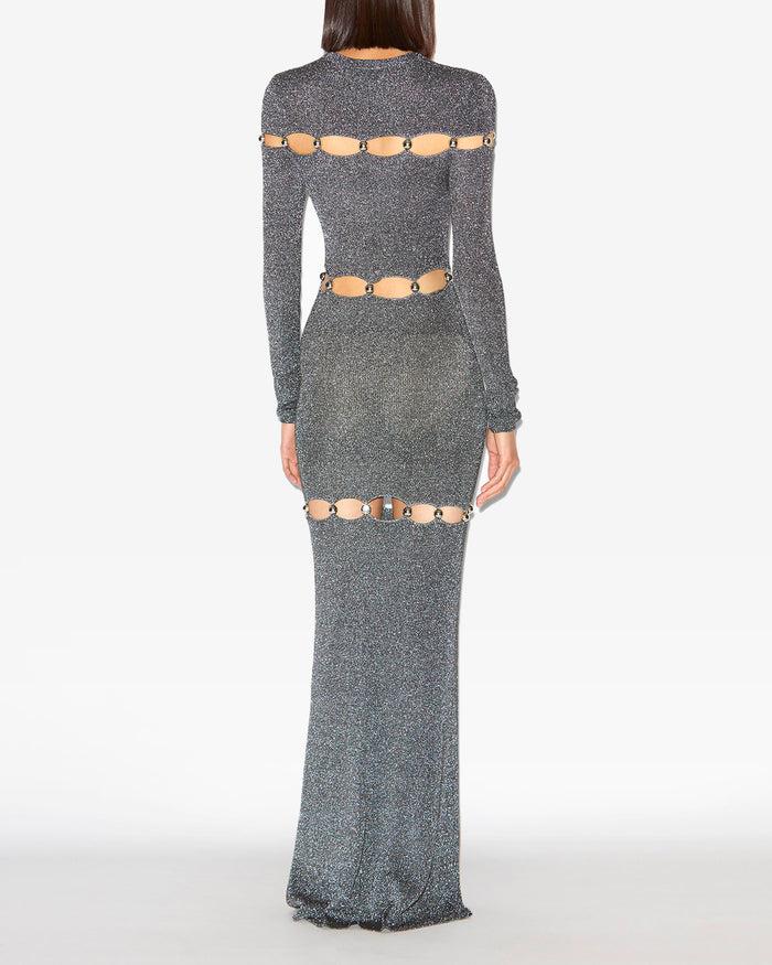 Isabel Marant ROBE ELMIRE Femme Argenté Et Noir