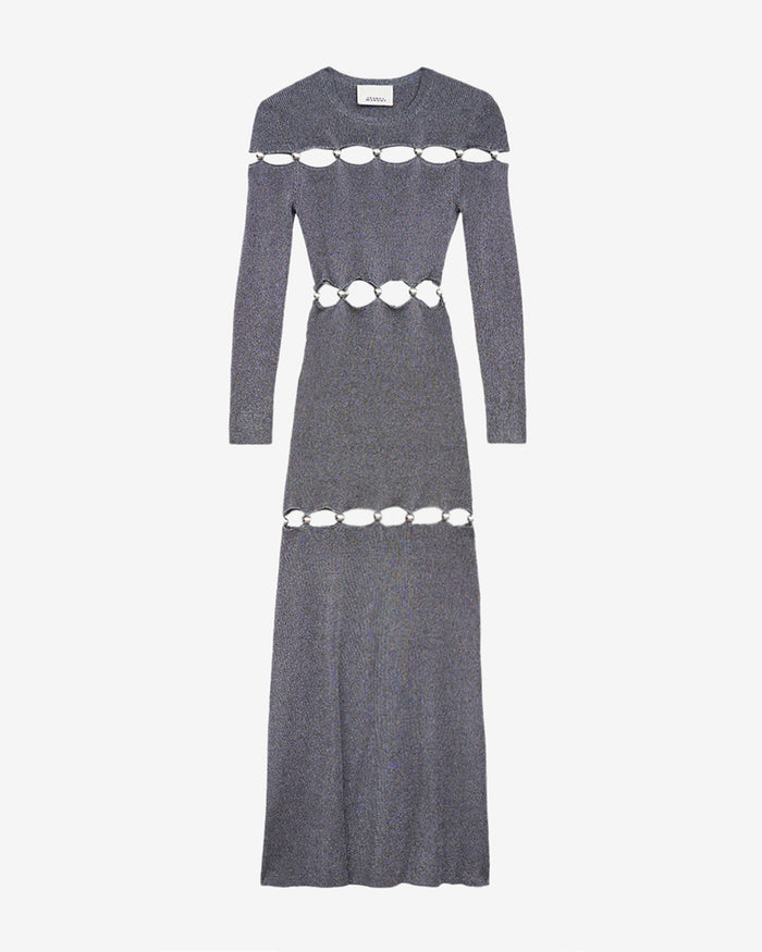 Isabel Marant ROBE ELMIRE Femme Argenté Et Noir