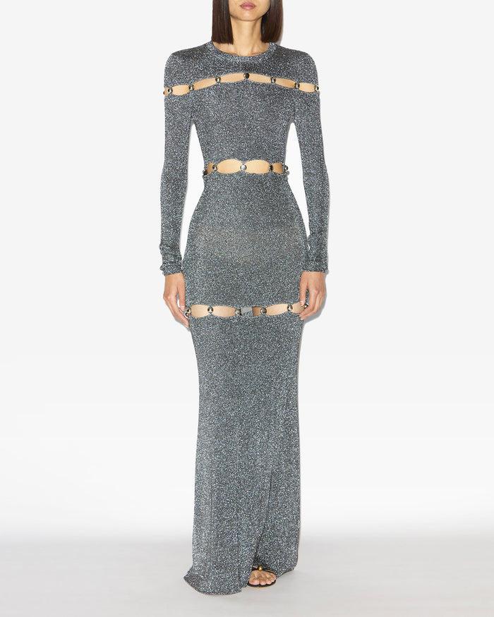 isabel marant ROBE ELMIRE Femme argenté et noir