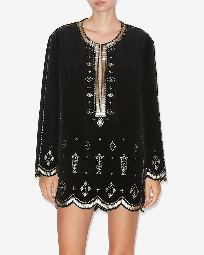 Isabel Marant ROBE HELENE Femme Noir Et Argenté