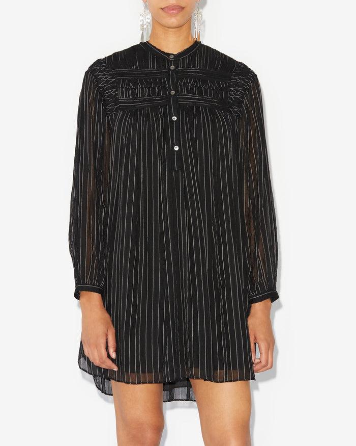 Isabel Marant Robe Leozi Femme Noir Délavé