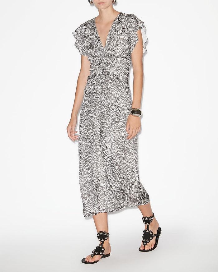 isabel marant ROBE LYNDSAY Femme noir et écru