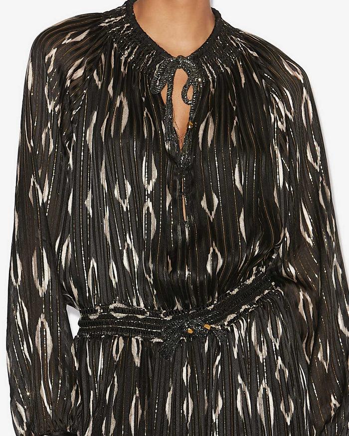 Isabel Marant ROBE SANA Femme Noir Et écru