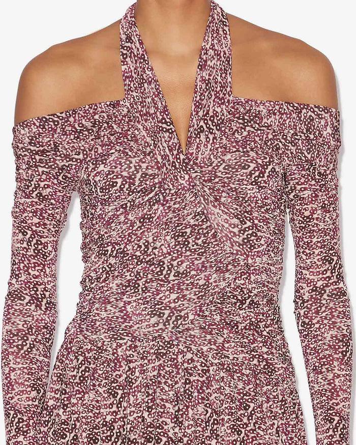 Isabel Marant ROBE VALENTINE Femme Violet-écru