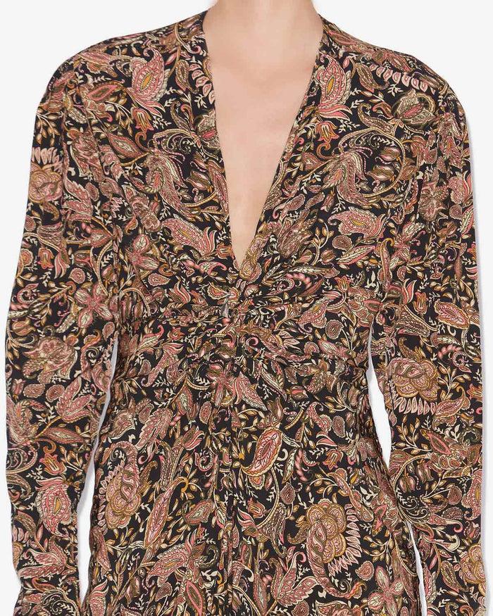 Isabel Marant ROBE ZELIHA Femme Noir-ocre