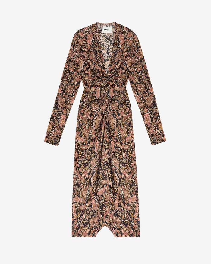 Isabel Marant ROBE ZELIHA Femme Noir-ocre