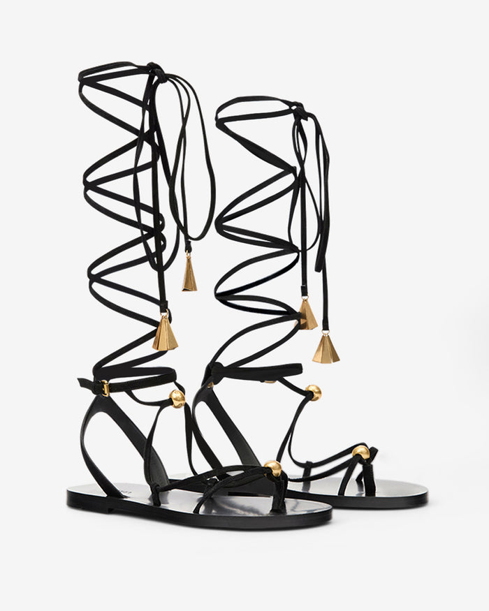 Isabel Marant SANDALES AZZI Femme Noir Et Doré