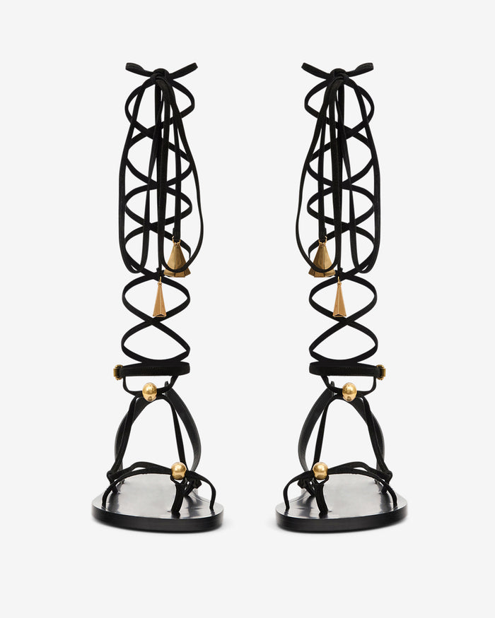 Isabel Marant SANDALES AZZI Femme Noir Et Doré