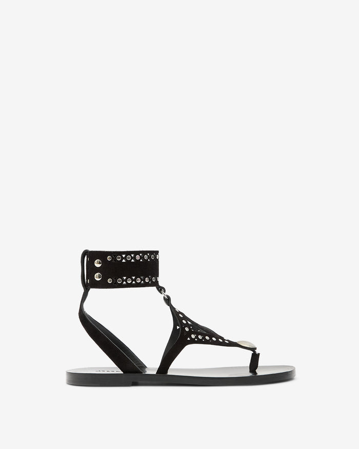 isabel marant SANDALES EDIL Femme noir et argenté
