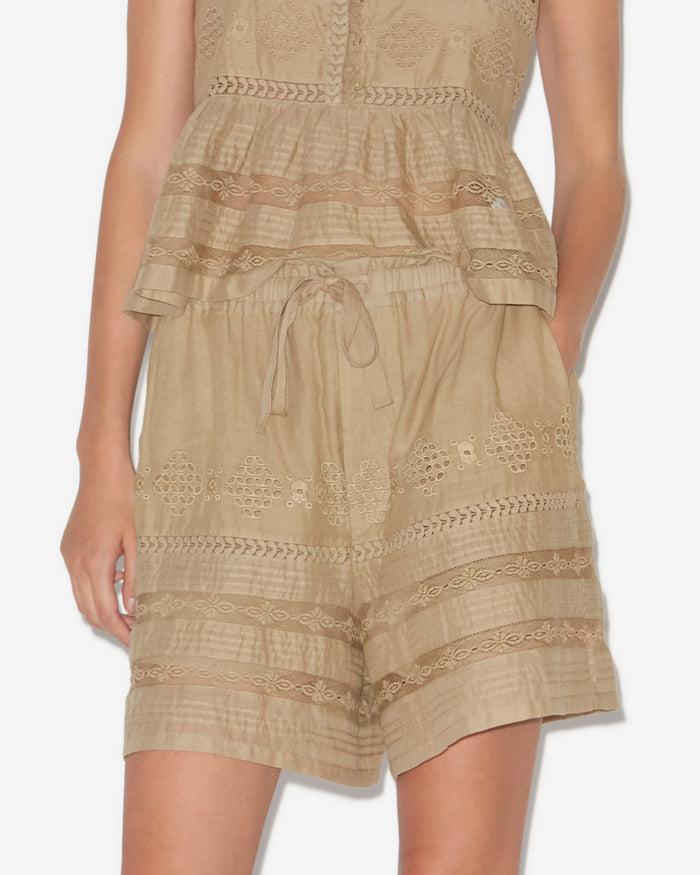 Isabel Marant SHORT DAMINA Femme Clair Kaki