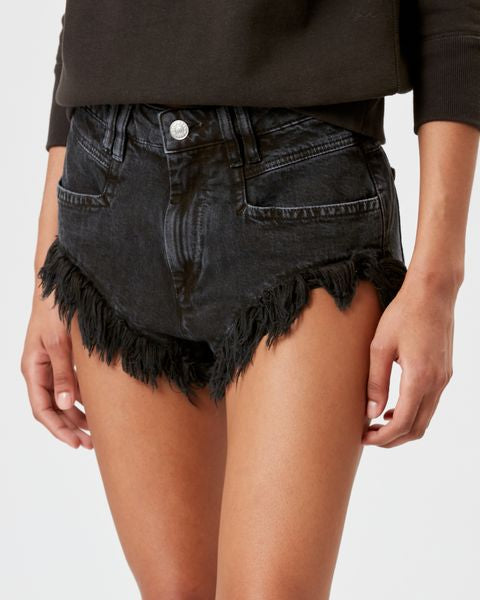 Isabel Marant Short Eneidao Femme Noir Délavé