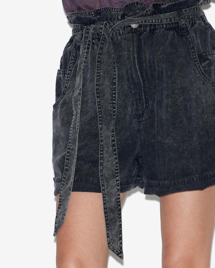Isabel Marant Short Pierine Femme Noir Délavé