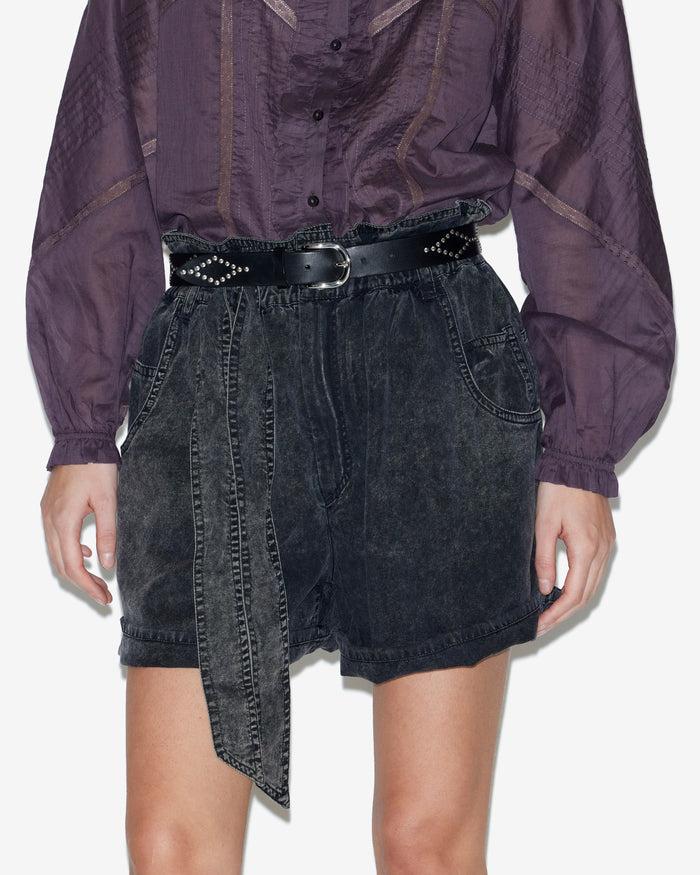 Isabel Marant Short Pierine Femme Noir Délavé