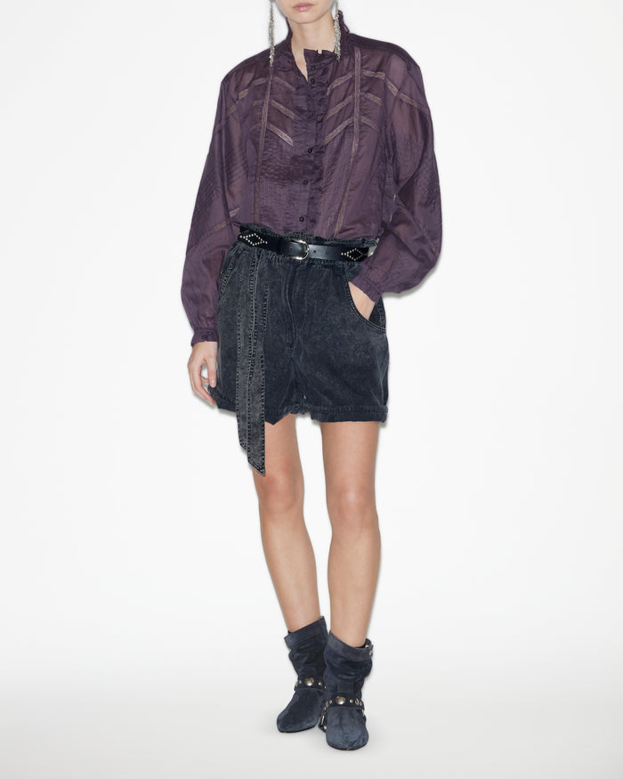 isabel marant Short Pierine Femme noir délavé