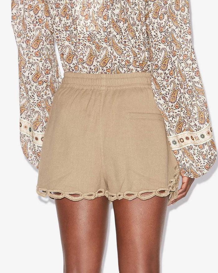 Isabel Marant SHORT SAFA Femme Clair Kaki
