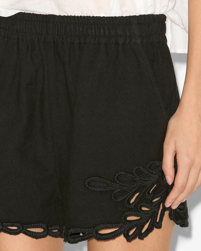 Isabel Marant SHORT SAFA Femme Noir Délavé