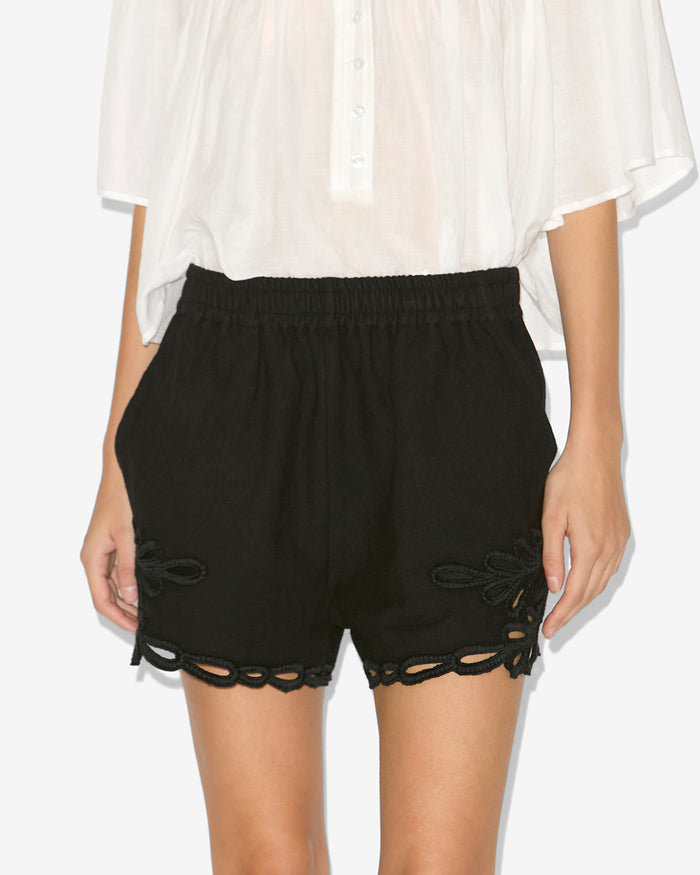 Isabel Marant SHORT SAFA Femme Noir Délavé