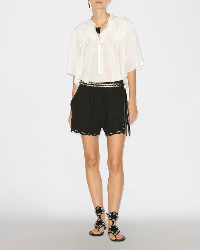 isabel marant SHORT SAFA Femme noir délavé