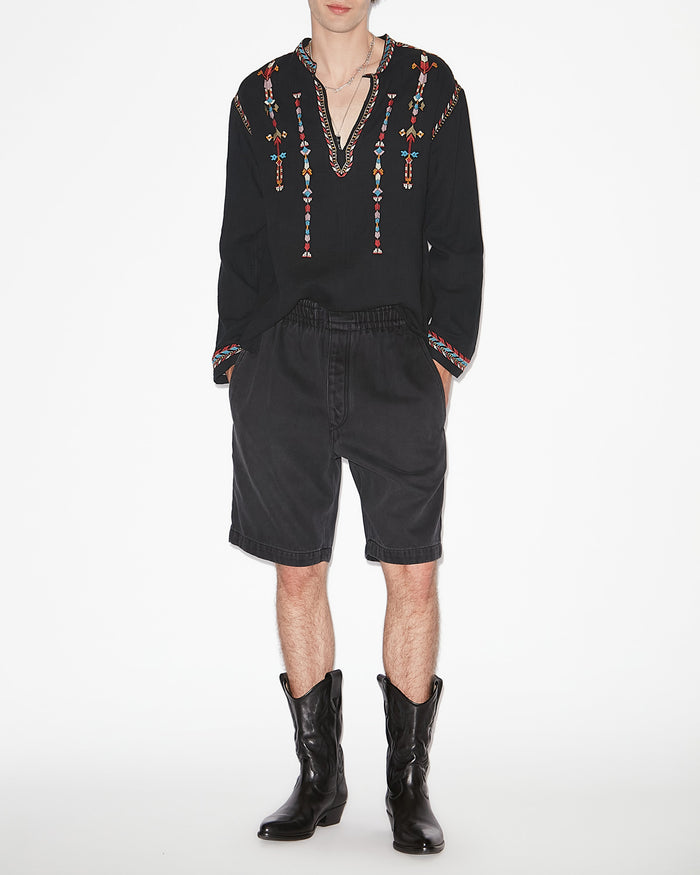 isabel marant SHORT TYLER Homme noir délavé