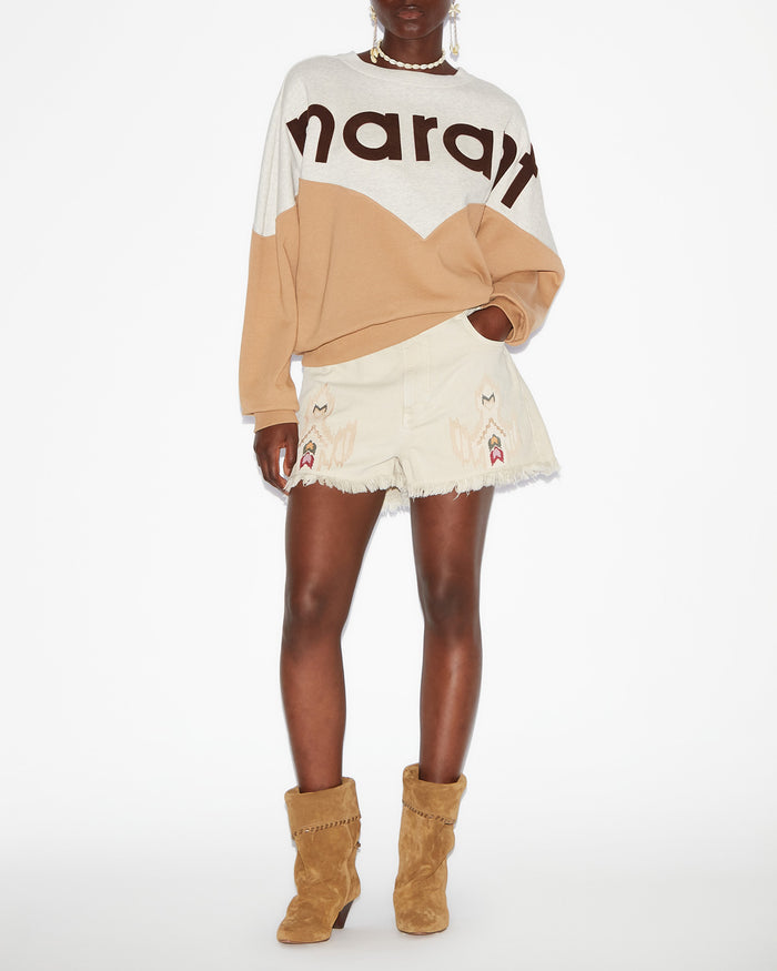 isabel marant SWEATSHIRT HOUSTON Femme Ecru/Camel