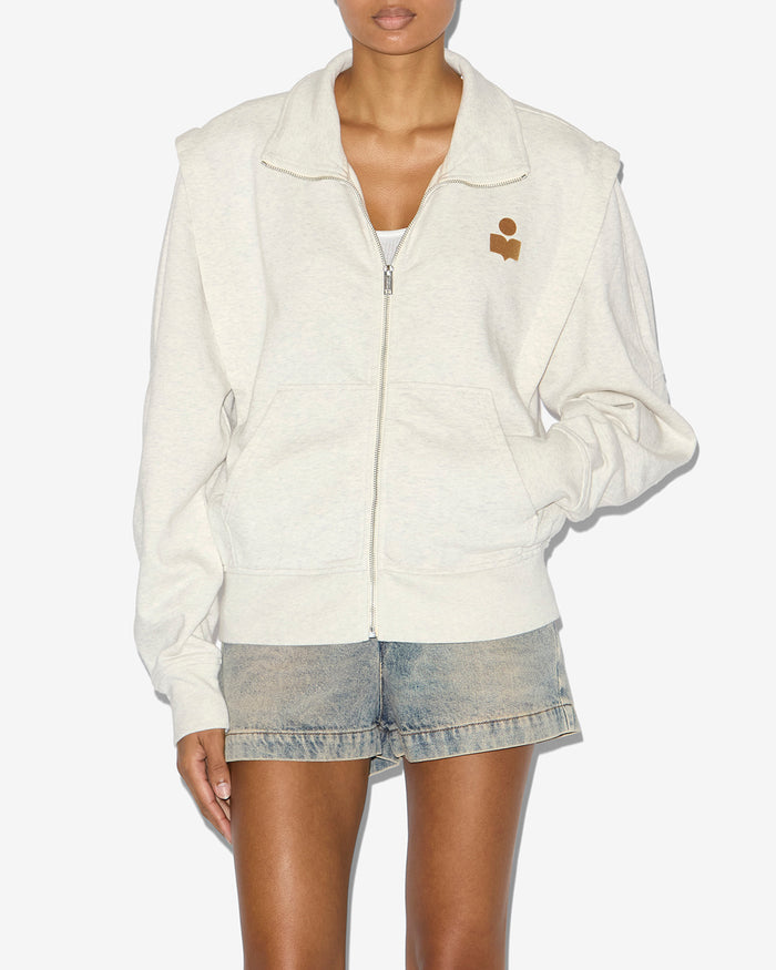 Isabel Marant SWEATSHIRT MADILIA Femme Ecru/Camel