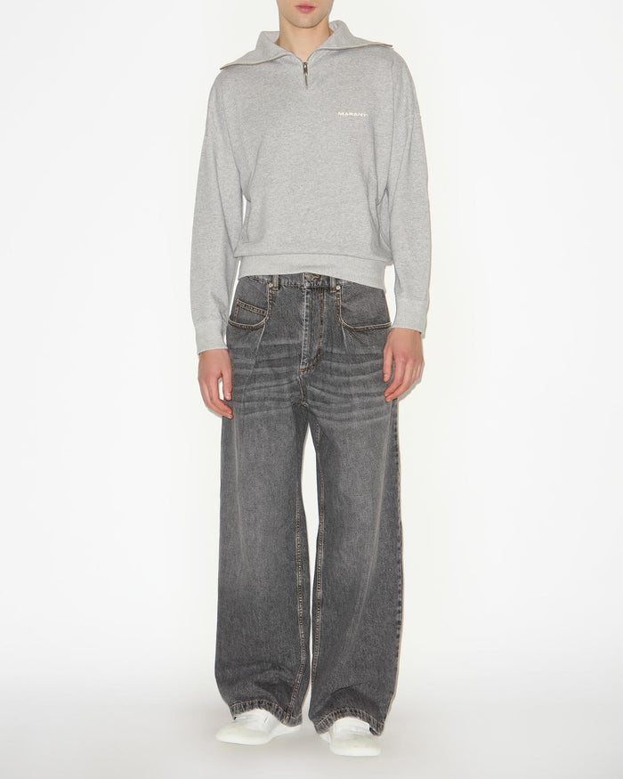 Isabel Marant Sweatshirt Weloyan à Logo Homme Gris