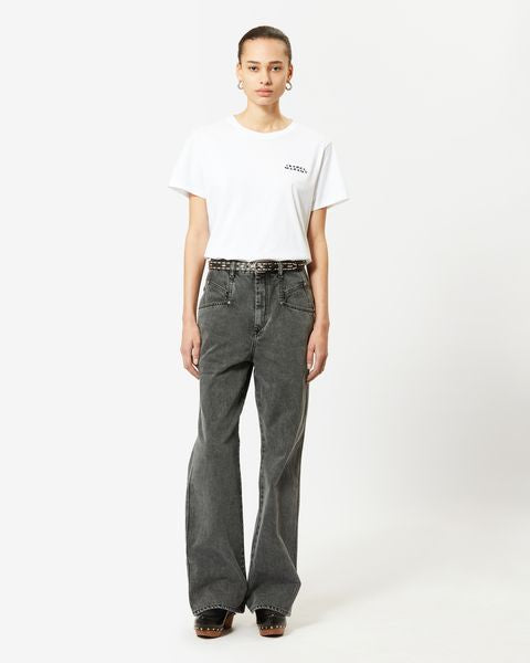 isabel marant T-Shirt Logo Vidal Femme blanc