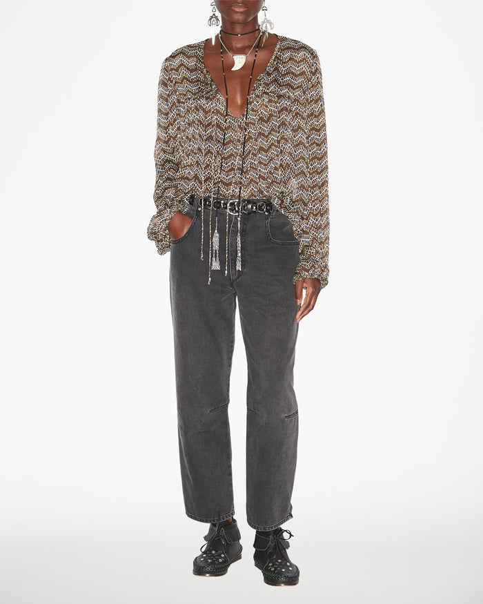 isabel marant TOP ADVIKA Femme noir délavé