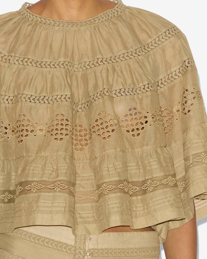 Isabel Marant TOP DILAMA Femme Clair Kaki