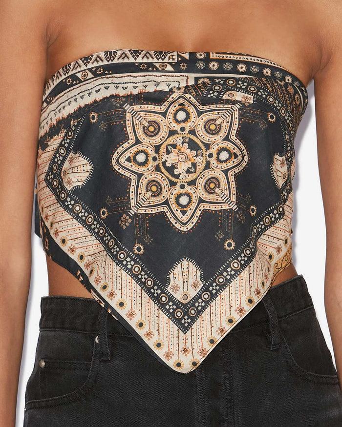 Isabel Marant TOP FEYZA Femme Noir-ocre