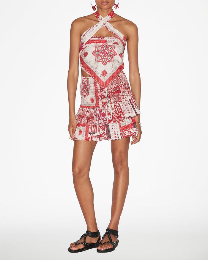 isabel marant TOP FEYZA Femme rouge et écru