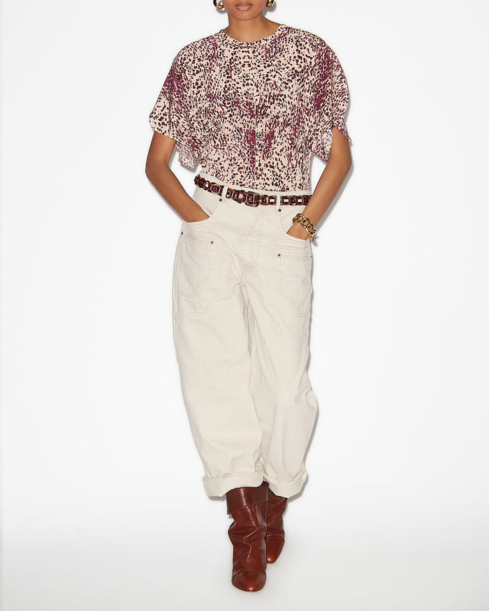 isabel marant TOP KARLITA Femme violet-écru