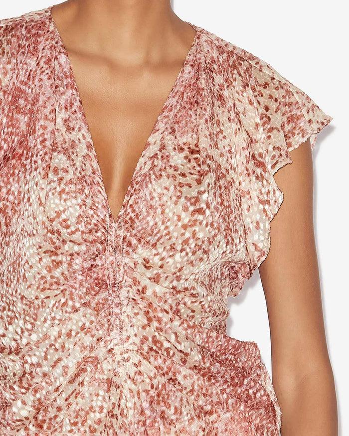 Isabel Marant TOP LONEA Femme Light Red/Ecru