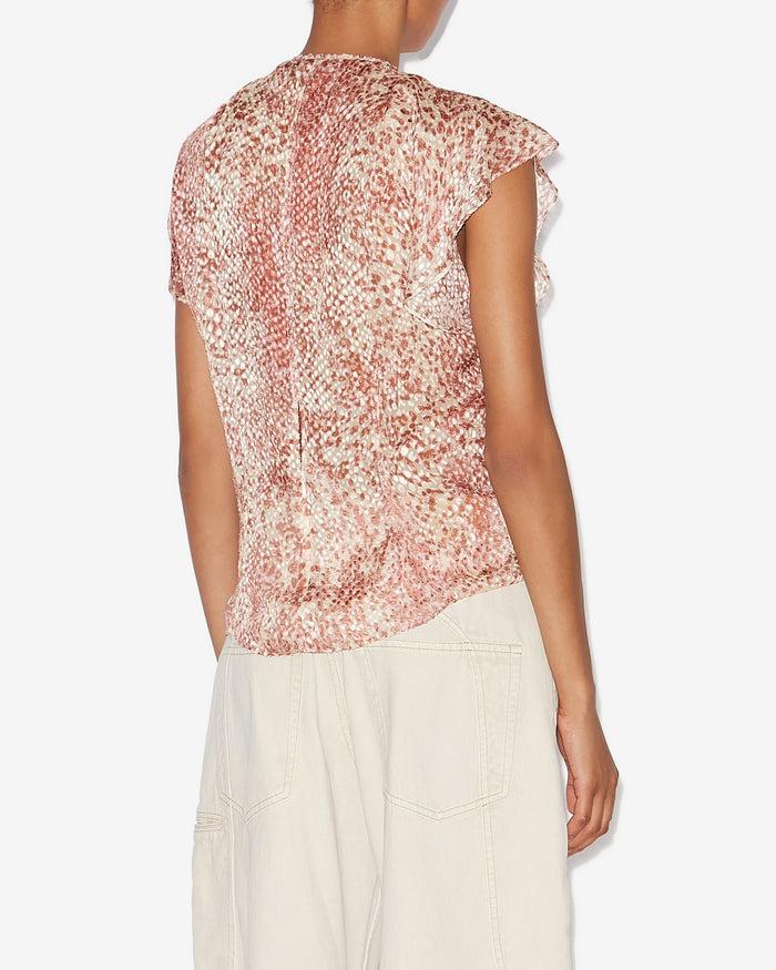 Isabel Marant TOP LONEA Femme Light Red/Ecru