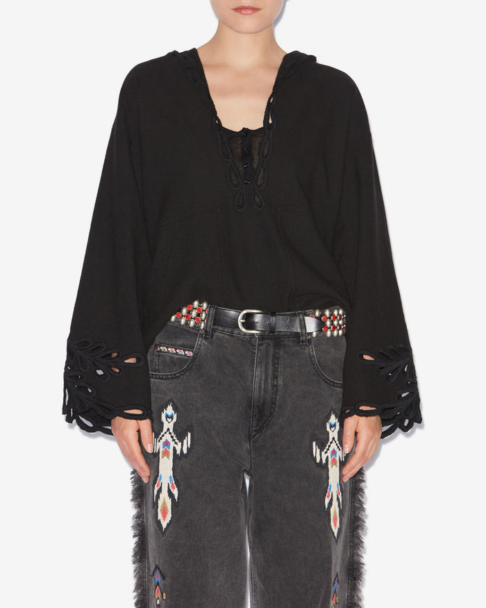 Isabel Marant TOP SOLVI Femme Noir Délavé