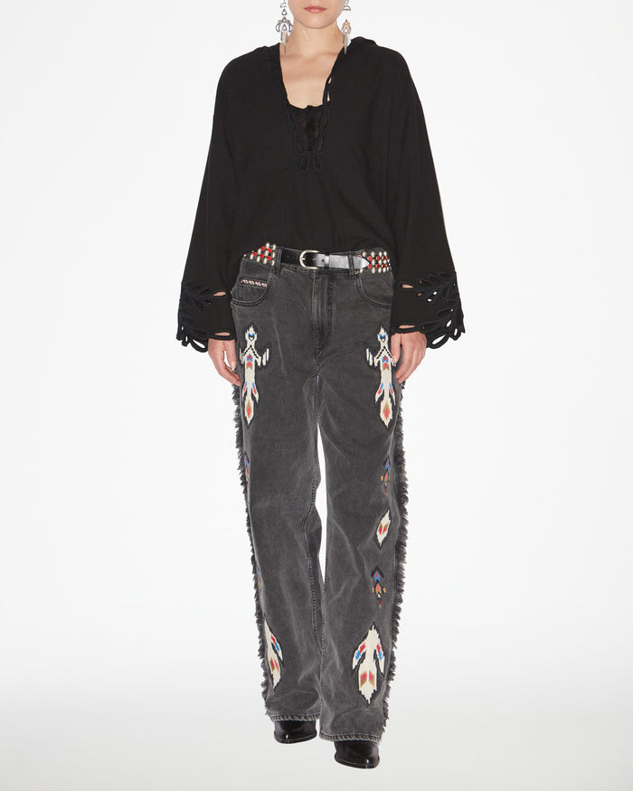 isabel marant TOP SOLVI Femme noir délavé