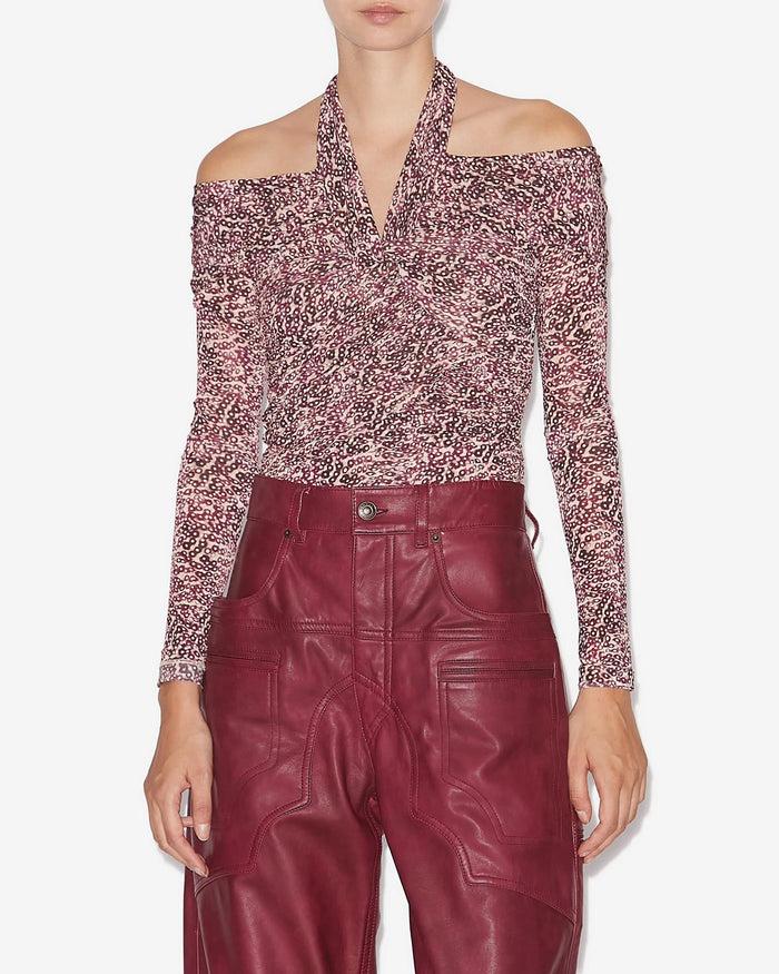 Isabel Marant TOP VONDA Femme Violet-écru