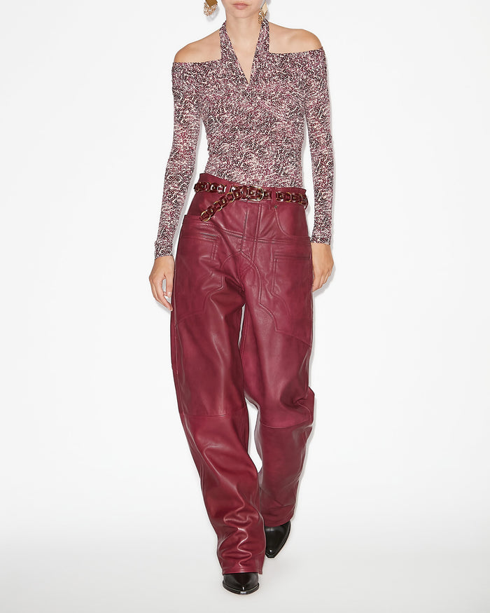 isabel marant TOP VONDA Femme violet-écru