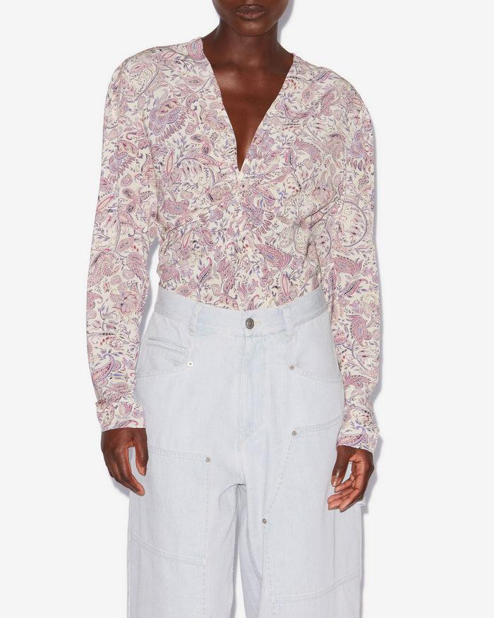 Isabel Marant TOP ZEKIA Femme écru-violet
