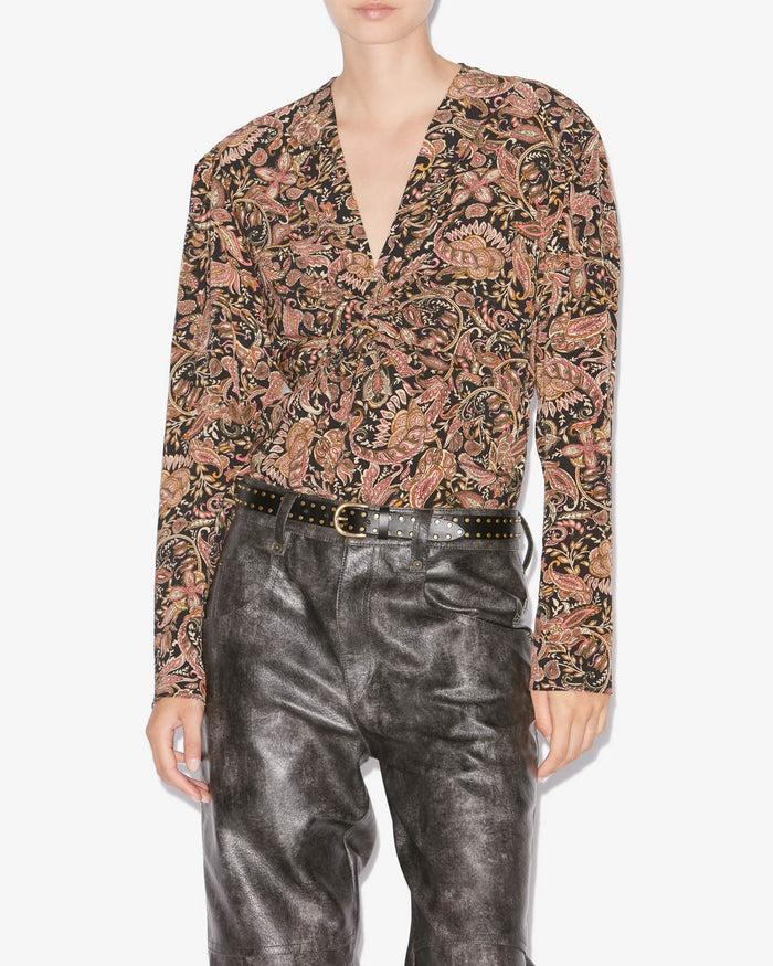Isabel Marant TOP ZEKIA Femme Noir-ocre