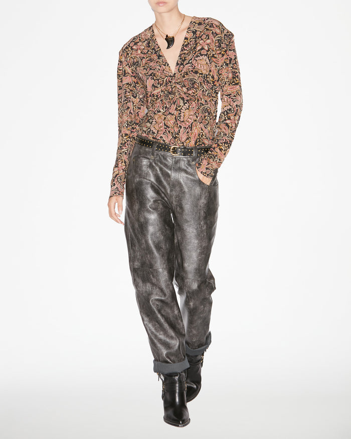 isabel marant TOP ZEKIA Femme noir-ocre