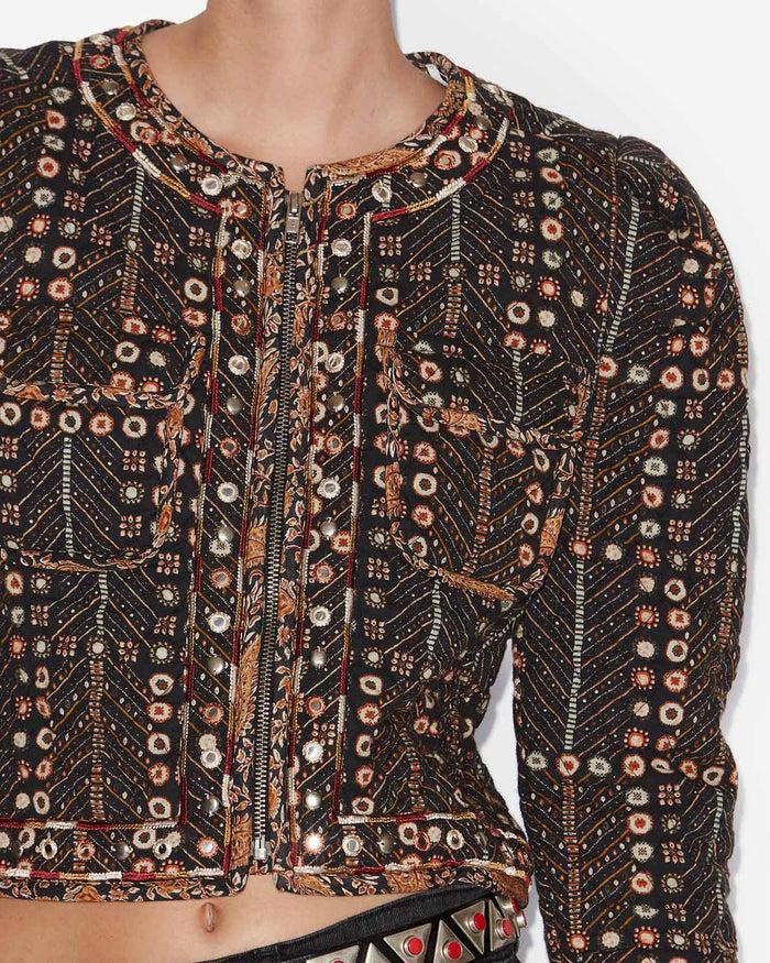 Isabel Marant VESTE CHRISTY Femme Noir Délavé