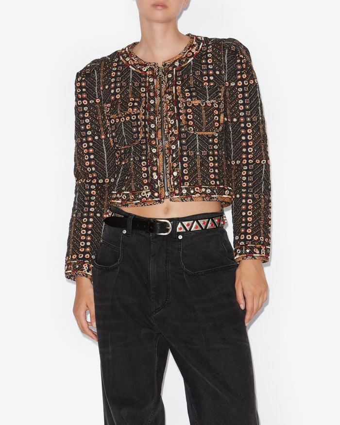 Isabel Marant VESTE CHRISTY Femme Noir Délavé